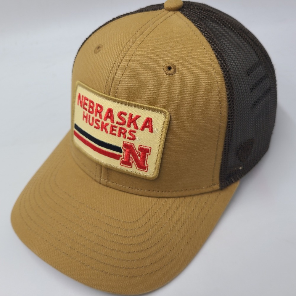 Nebraska Huskers Hat Snapback Trucker Mesh Top of the World Gold Brown NCAA Men